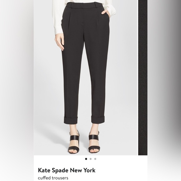 Kate Spade Black Ankle Cropped Pants, Size 4 - Picture 1 of 10